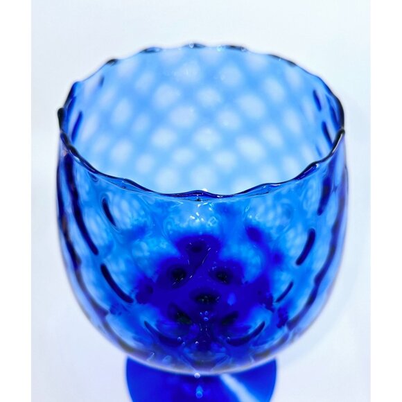 Holy Empoli! Gorgeous blue optic snifter made in Italy circa 1970s - Picture 2 of 5